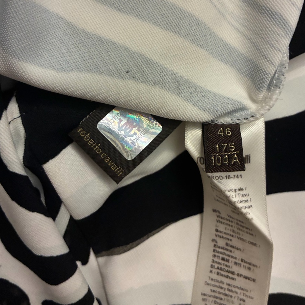 Authentic Roberto Cavalli Black & White Zebra Motif Long Sleeve Knit Dress - Picture 6 of 14